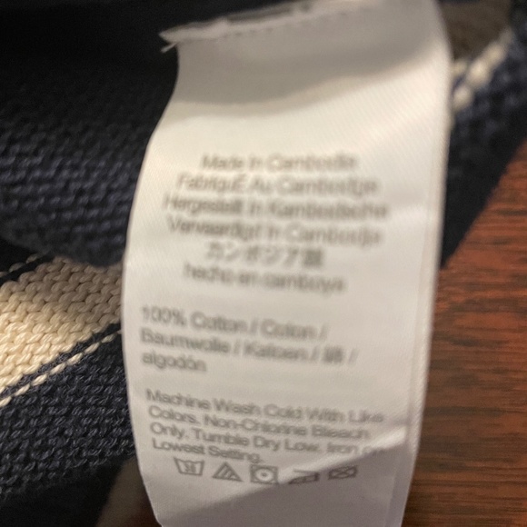 J. Crew Navy and White Stripe Crew Sweater - Picture 2 of 8